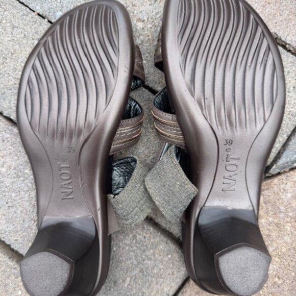 Naot 204304 Strappy Wedge Sandals Women’s 39 Leather Brown Comfort Orthotic Foot - Picture 2 of 7